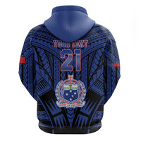 Custom Manu Samoa Sevens Rugby Zip Hoodie Samoan Tribal Tattoo