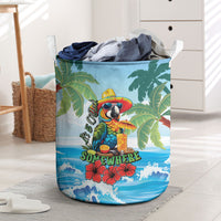 Funny Parrot Margarita Five O'clock Somewhere Laundry Basket LT9 Blue - Polynesian Pride