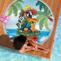 Funny Parrot Margarita Five O'clock Somewhere Beach Blanket LT9 - Polynesian Pride