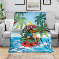 Funny Parrot Margarita Five O'clock Somewhere Blanket LT9 - Polynesian Pride