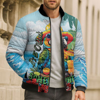 Funny Parrot Margarita Five O'clock Somewhere Bomber Puffer Jacket LT9 - Polynesian Pride