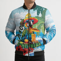 Funny Parrot Margarita Five O'clock Somewhere Bomber Puffer Jacket LT9 - Polynesian Pride