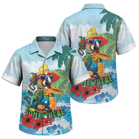 Funny Parrot Margarita Five O'clock Somewhere Family Matching Off Shoulder Maxi Dress and Hawaiian Shirt LT9 Son's Shirt Blue - Polynesian Pride