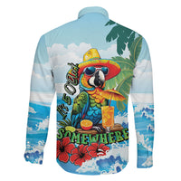 Funny Parrot Margarita Five O'clock Somewhere Family Matching Short Sleeve Bodycon Dress and Hawaiian Shirt LT9 Son's Shirt Blue - Polynesian Pride