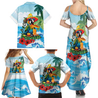 Funny Parrot Margarita Five O'clock Somewhere Family Matching Summer Maxi Dress and Hawaiian Shirt LT9 - Polynesian Pride