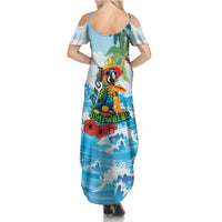 Funny Parrot Margarita Five O'clock Somewhere Family Matching Summer Maxi Dress and Hawaiian Shirt LT9 - Polynesian Pride