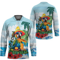 Funny Parrot Margarita Five O'clock Somewhere Hockey Jersey LT9 - Polynesian Pride
