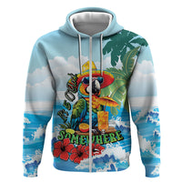 Funny Parrot Margarita Five O'clock Somewhere Hoodie LT9 Zip Hoodie Blue - Polynesian Pride