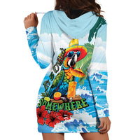 Funny Parrot Margarita Five O'clock Somewhere Hoodie Dress LT9 - Polynesian Pride
