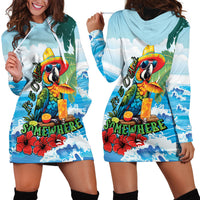 Funny Parrot Margarita Five O'clock Somewhere Hoodie Dress LT9 - Polynesian Pride