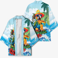 Funny Parrot Margarita Five O'clock Somewhere Kimono LT9 - Polynesian Pride