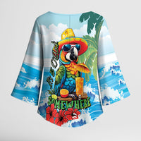 Funny Parrot Margarita Five O'clock Somewhere Kimono Sleeve Blouse LT9 - Polynesian Pride