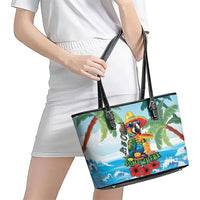Funny Parrot Margarita Five O'clock Somewhere Leather Tote Bag LT9 - Polynesian Pride