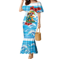 Funny Parrot Margarita Five O'clock Somewhere Mermaid Dress LT9 Women Blue - Polynesian Pride