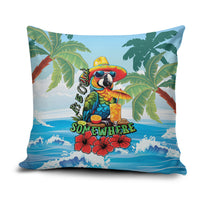 Funny Parrot Margarita Five O'clock Somewhere Pillow Cover LT9 Blue - Polynesian Pride