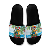 Funny Parrot Margarita Five O'clock Somewhere Slide Sandals LT9 Blue - Polynesian Pride