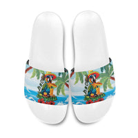 Funny Parrot Margarita Five O'clock Somewhere Slide Sandals LT9 Blue - Polynesian Pride
