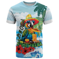 Funny Parrot Margarita Five O'clock Somewhere T Shirt LT9 Blue - Polynesian Pride
