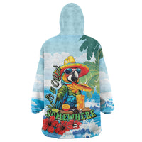 Funny Parrot Margarita Five O'clock Somewhere Wearable Blanket Hoodie LT9 - Polynesian Pride