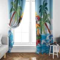 Funny Parrot Margarita Five O'clock Somewhere Window Curtain LT9 - Polynesian Pride