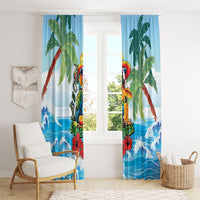 Funny Parrot Margarita Five O'clock Somewhere Window Curtain LT9 - Polynesian Pride