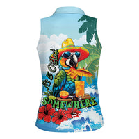 Funny Parrot Margarita Five O'clock Somewhere Women Sleeveless Polo Shirt LT9 - Polynesian Pride