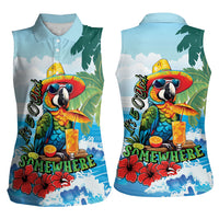 Funny Parrot Margarita Five O'clock Somewhere Women Sleeveless Polo Shirt LT9 - Polynesian Pride