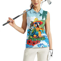 Funny Parrot Margarita Five O'clock Somewhere Women Sleeveless Polo Shirt LT9 - Polynesian Pride