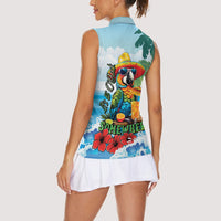 Funny Parrot Margarita Five O'clock Somewhere Women Sleeveless Polo Shirt LT9 - Polynesian Pride