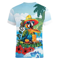 Funny Parrot Margarita Five O'clock Somewhere Women V-Neck T-Shirt LT9 - Polynesian Pride