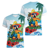 Funny Parrot Margarita Five O'clock Somewhere Women V-Neck T-Shirt LT9 - Polynesian Pride