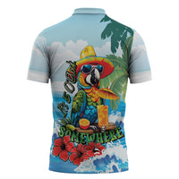 Funny Parrot Margarita Five O'clock Somewhere Zipper Polo Shirt LT9 - Polynesian Pride