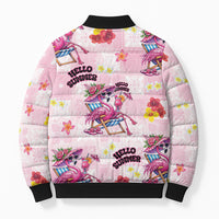 Hawaii Flamingo Hello Summer Bomber Puffer Jacket Hawaiian Quilt Pattern LT9 - Polynesian Pride