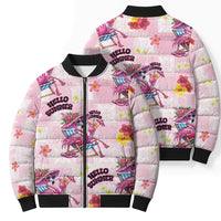 Hawaii Flamingo Hello Summer Bomber Puffer Jacket Hawaiian Quilt Pattern LT9 - Polynesian Pride