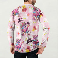 Hawaii Flamingo Hello Summer Button Sweatshirt Hawaiian Quilt Pattern LT9 - Polynesian Pride