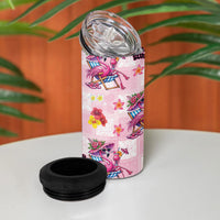 Hawaii Flamingo Hello Summer 4 in 1 Can Cooler Tumbler Hawaiian Quilt Pattern LT9 - Polynesian Pride