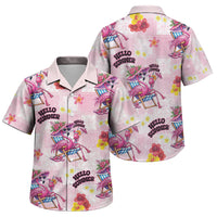 Hawaii Flamingo Hello Summer Family Matching Long Sleeve Bodycon Dress and Hawaiian Shirt Hawaiian Quilt Pattern LT9 Son's Shirt Pink - Polynesian Pride