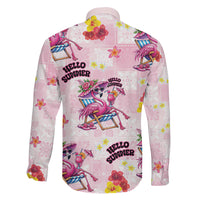 Hawaii Flamingo Hello Summer Family Matching Off Shoulder Short Dress and Hawaiian Shirt Hawaiian Quilt Pattern LT9 Son's Shirt Pink - Polynesian Pride