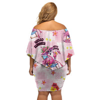 Hawaii Flamingo Hello Summer Family Matching Off Shoulder Short Dress and Hawaiian Shirt Hawaiian Quilt Pattern LT9 - Polynesian Pride
