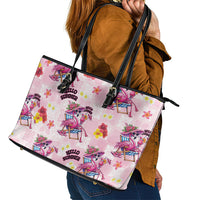 Hawaii Flamingo Hello Summer Leather Tote Bag Hawaiian Quilt Pattern LT9 - Polynesian Pride
