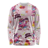 Hawaii Flamingo Hello Summer Long Sleeve Shirt Hawaiian Quilt Pattern LT9 Unisex Pink - Polynesian Pride