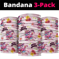 Hawaii Flamingo Hello Summer Neck Gaiter Hawaiian Quilt Pattern LT9 package One Size: 25*50cm Pink - Polynesian Pride