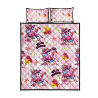 Hawaii Flamingo Hello Summer Quilt Bed Set Hawaiian Quilt Pattern LT9 - Polynesian Pride