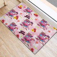 Hawaii Flamingo Hello Summer Rubber Doormat Hawaiian Quilt Pattern LT9 - Polynesian Pride