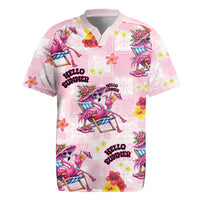Hawaii Flamingo Hello Summer Rugby Jersey Hawaiian Quilt Pattern LT9 Pink - Polynesian Pride