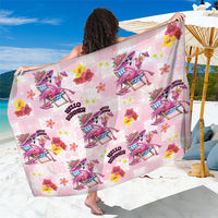 Hawaii Flamingo Hello Summer Sarong Hawaiian Quilt Pattern LT9 One Size 44 x 66 inches Pink - Polynesian Pride
