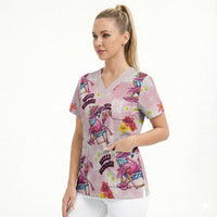 Hawaii Flamingo Hello Summer Scrub Top Hawaiian Quilt Pattern LT9 - Polynesian Pride