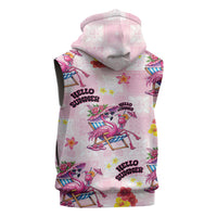 Hawaii Flamingo Hello Summer Sleeveless Zip Hoodie Hawaiian Quilt Pattern LT9 - Polynesian Pride