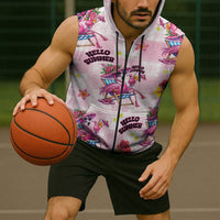 Hawaii Flamingo Hello Summer Sleeveless Zip Hoodie Hawaiian Quilt Pattern LT9 - Polynesian Pride