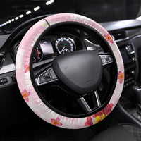Hawaii Flamingo Hello Summer Steering Wheel Cover Hawaiian Quilt Pattern LT9 Universal Fit Pink - Polynesian Pride